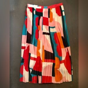 Anthropologie Maeve June geometric printed pleated skirt size 10